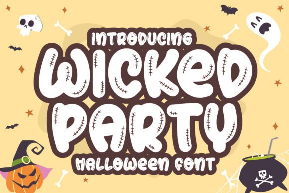 Wicked Party: The Stitched Display Typeface for Spooky Web Design